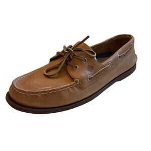 Sperry Top Slider Boat Deck Leather Shoes 0197640 Brown Tan Mens Size 13W Preppy